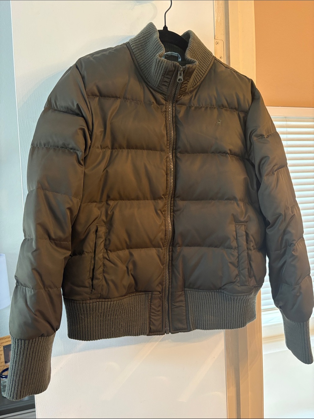 Old Navy Olive Green Quilted Puffer Jacket